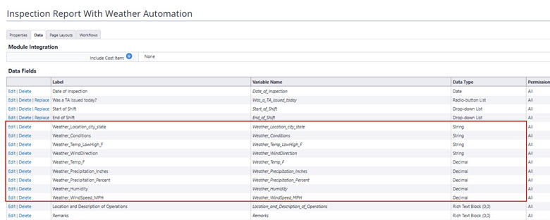 Add Weather Data Fields to the Process